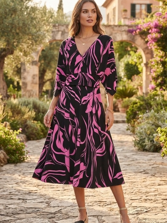 Dresses & Skirts - Roulette Y2K printed belted dress XL